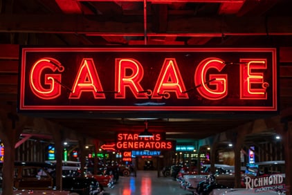 Garage 7' Embossed Horizontal Double Sided Porcelain Factory Neon Sign 