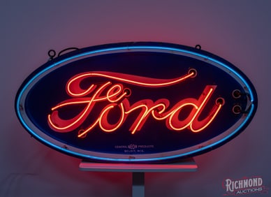 Ford 4' Double Sided Porcelain Factory Neon Sign