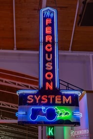 Impressive The Ferguson System Die Cut 12' Vertical Double Sided Porcelain Factory Neon Sign