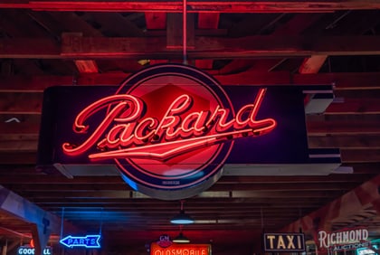 Superb 7' Packard Die Cut Dealership Double Sided Porcelain Neon Sign