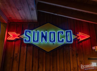 Sunoco Single Sided Porcelain Neon Sign w/ Arrow