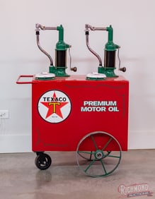 Texaco Motor Oil Double Lubester Cart Restored "Premium Motor Oil"