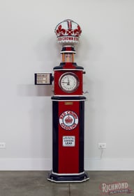 Standard Red Crown Pennsylvania Pump Co. 51 Penometer Restored Clock Face Gas Pump