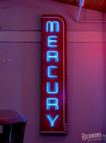 Outstanding Mercury Automobiles 13' Vertical Single Sided Porcelain Neon Sign