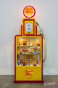 Shell Wayne 50 Restored Showcase Gas Pump With Contents