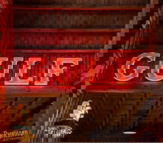 Amazing Gulf Service Station 8' Single Sided Porcelain Neon Script Sign