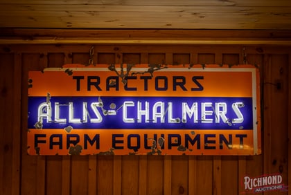 Allis Chalmers Tractors Farm Equipment 7.5' Factory Single Sided Porcelain Neon Sign