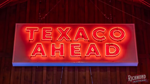 Texaco Ahead Service Station 8' Single Sided Tin Neon Sign