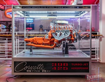 World's Fair 1965 Corvette 396/425 Horse Cutaway Engine in Display Box