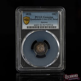 1853 10c Liberty Seated Silver Dime