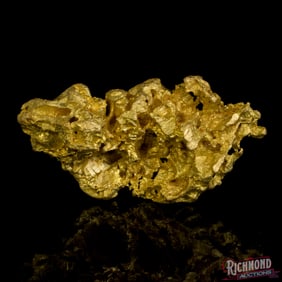 5.6 gram Clay Pipe Gold Nugget w/ Inverted Crystals and Exceptional Shine