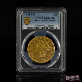1853-O $20 Liberty Head Gold Double Eagle Coin