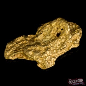 9.63 gram Alluvial Gold Nugget w/ Great Luster and Water Worn Edges