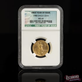 1986 1/4 oz American Gold Eagle Coin, NGC MS-69, 3917448-081