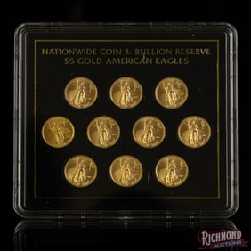Nationwide Coin & Bullion Reserve $5 Gold American Eagles (10 1/10 oz American Gold Eagle Coins)