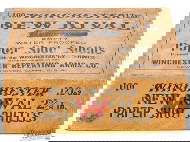 Winchester New Rival Paper Shot Shells 100 Primed Empty Box For Reloading 12 Ga Two Piece Box