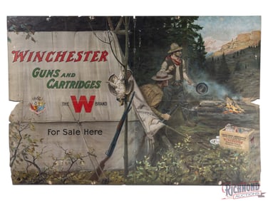 1914 Winchester Guns and Cartridges "The W Brand for Sale Here" 5' Advertising Poster