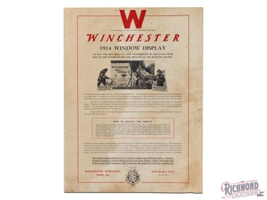 Rare 1914 Winchester Window Display Instructions