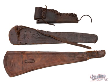Lot of Vintage Western Gun Leather with Texas Eddleman Brothers & Ranch Brand Scabbard with Holster