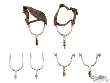 Three Pair of Cowboy Spurs Including Crockett and North & Judd