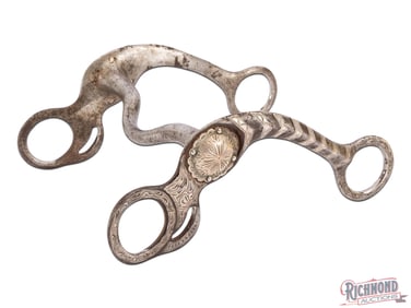 Early Guadalupe Garcia Silver inlaid & Engraved Horse Bit
