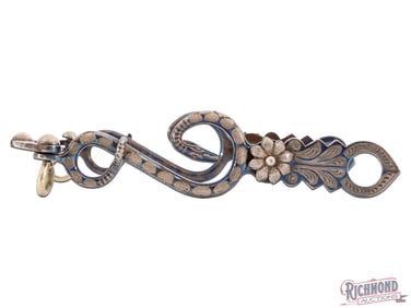 Fine Engraved & Inlaid E Garcia Snake Horse Bit