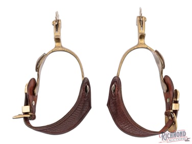 Fine Seidel Saddlery Straps on Contemporary Buffalo Bill Themed Cowboy Spurs