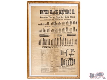 United States Cartridge Company Ammunition Advertising Poster Sign