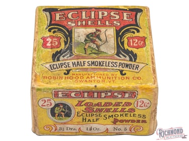 Empty 25 Round Robin Hood Ammunition Company 12 Gauge Two Piece Eclipse Shotgun Shell Box