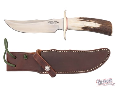 Randall Made Model 4 Fighter 6" Stainless Fixed Blade Knife w/ Stag Handle & Sheath