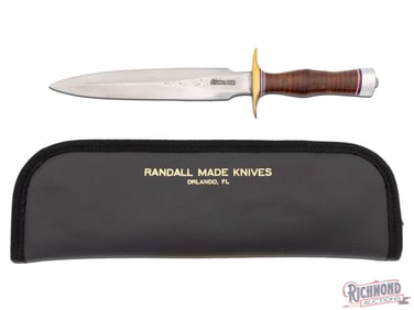 Early Randall Made Model 2 Fighting Stiletto 8" Fixed Blade Knife w/ Factory Case