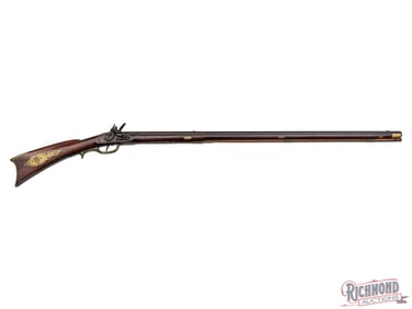 Antique Flintlock Kentucky Rifle Made by John Shell of Dauphin County, Pennsylvania