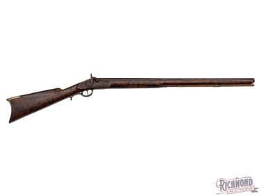 Antique Percussion Trade Rifle Made by Abraham Gibbs of Lancaster, Pennsylvania