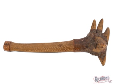 Native American Unique Penobscot Effigy Root Club