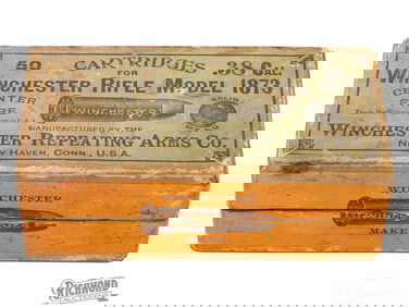 Partial Opened 50 Round Box of Winchester 38-40 Winchester Marked for 1873 Winchester