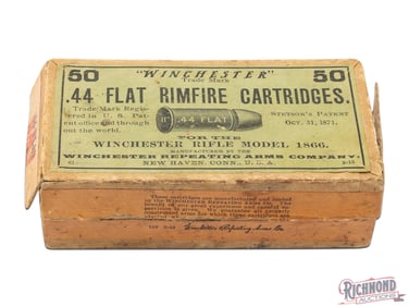 Partial 50 Round Box of Winchester 44 Henry Rimfire Rounds