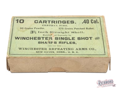 Full Opened 10 Round Box of Winchester 40-90 Winchester and Sharps Shells