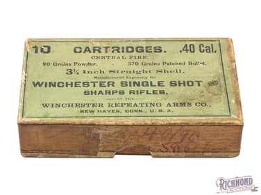 Partial Opened 10 Round Box of Winchester 40-90 Winchester and Sharps Shells