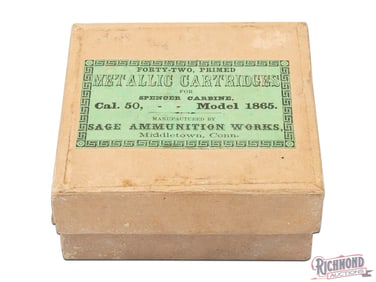 Full 42 Round Box of Sage Ammunition Works 56-50 Spencer Rimfire Shells