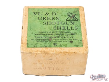Partial Von Lengerke & Detmold 25 Round Two Piece Green Shotshells 12 Gauge Box