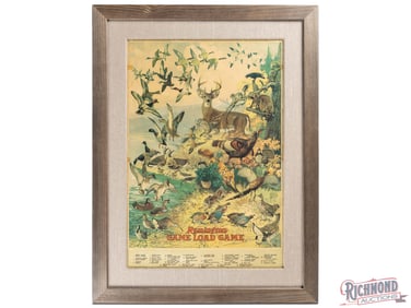 1923 Remington Game Load Game Cardboard Lithograph Advertising Sign