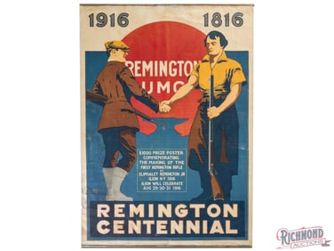 1916 Remington UMC Centennial Advertising Poster Sign
