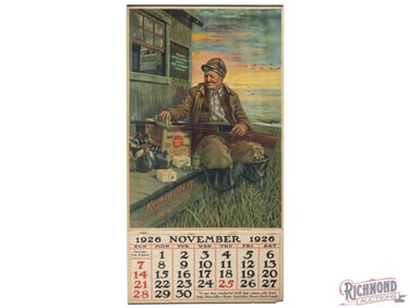 1926 Remington Fire Arms & Ammunition Advertising Calendar w/ Shotgun