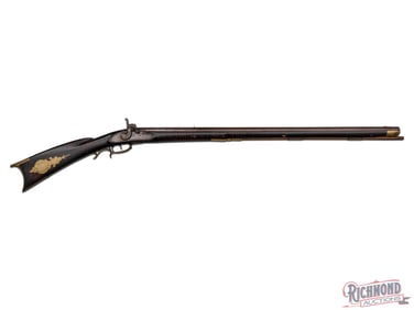 Antique Percussion Kentucky Rifle Signed J.E. Long