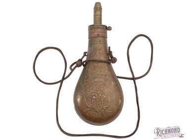 American Cap and Flask Batty Peace Flask Dated 1850