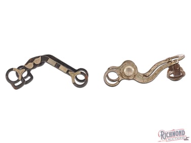 Two Western Horse Bits with Applied Inlay