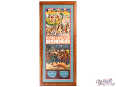 World's Champion Rodeo Equestrian Football The Real Indian War Dance Chromolithograph Poster
