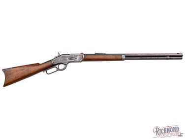Antique Good Condition Winchester Model 1873 With Thumbprint Dust Cover in 44-40 Caliber