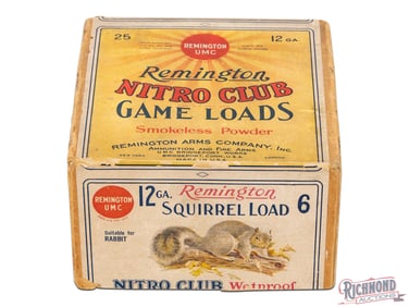 Remington UMC Nitro Club Game Loads Squirrel Load Paper Shot Shells 12 Ga Two Piece Box