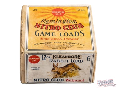 Remington UMC Nitro Club Game Loads Rabbit Load Paper Shotgun Shells Sealed 12 Ga Two Piece Box